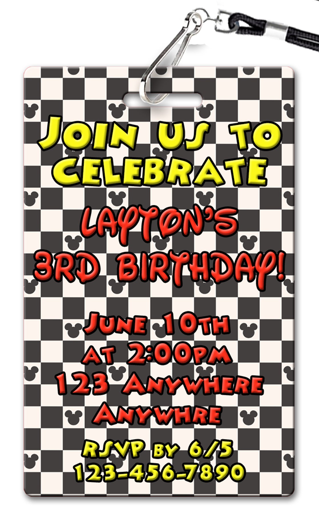 Mickey Mouse Birthday Invitation