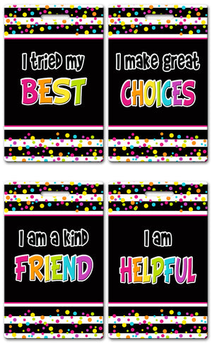 Neon Dots Theme Brag Tags (Set of 8)