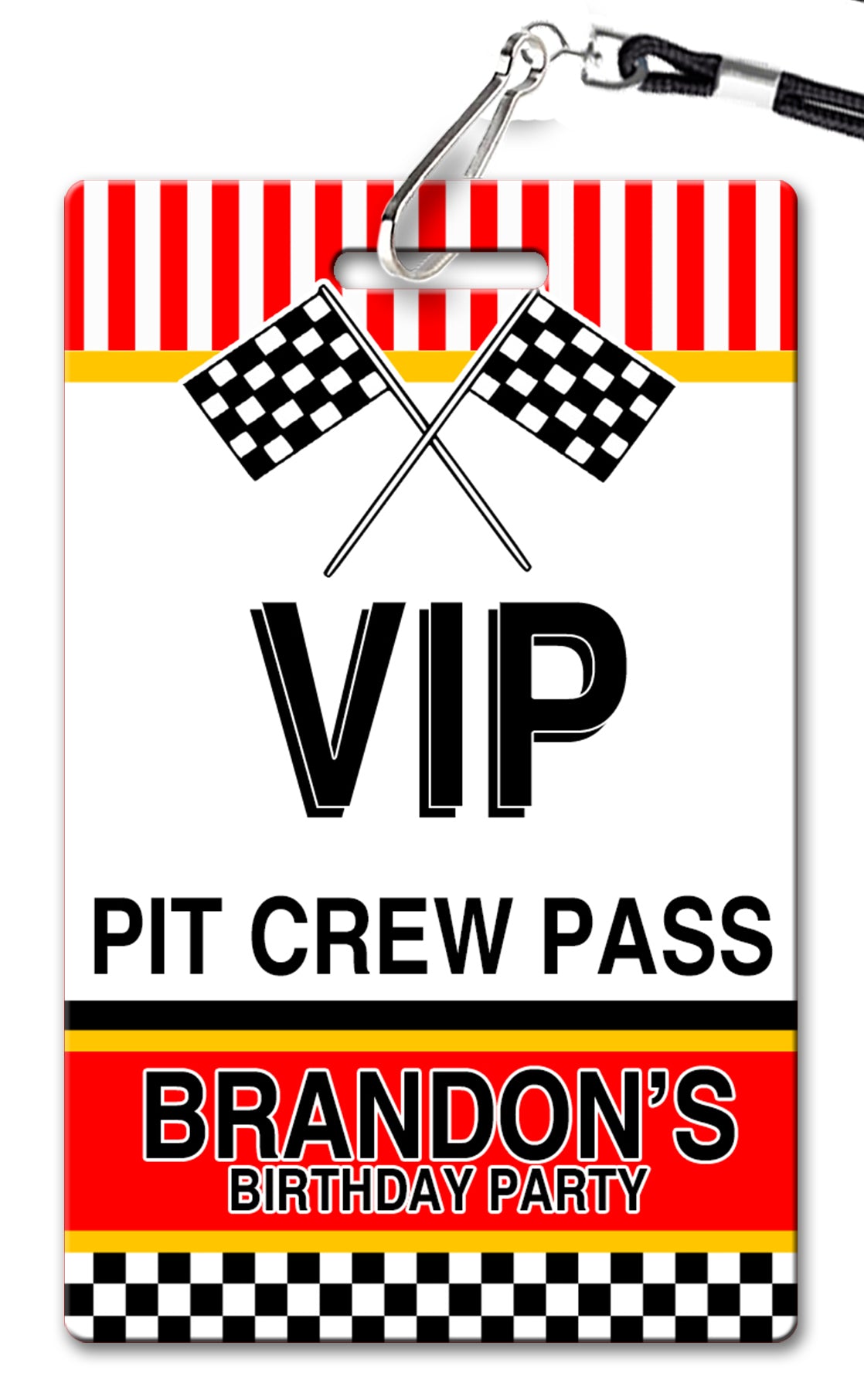 Pit Pass Birthday Invitation