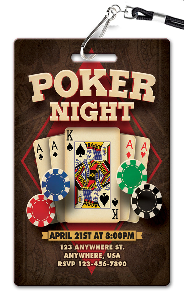 Poker Birthday Invitations - PVC Invites - VIP Birthday Invitations