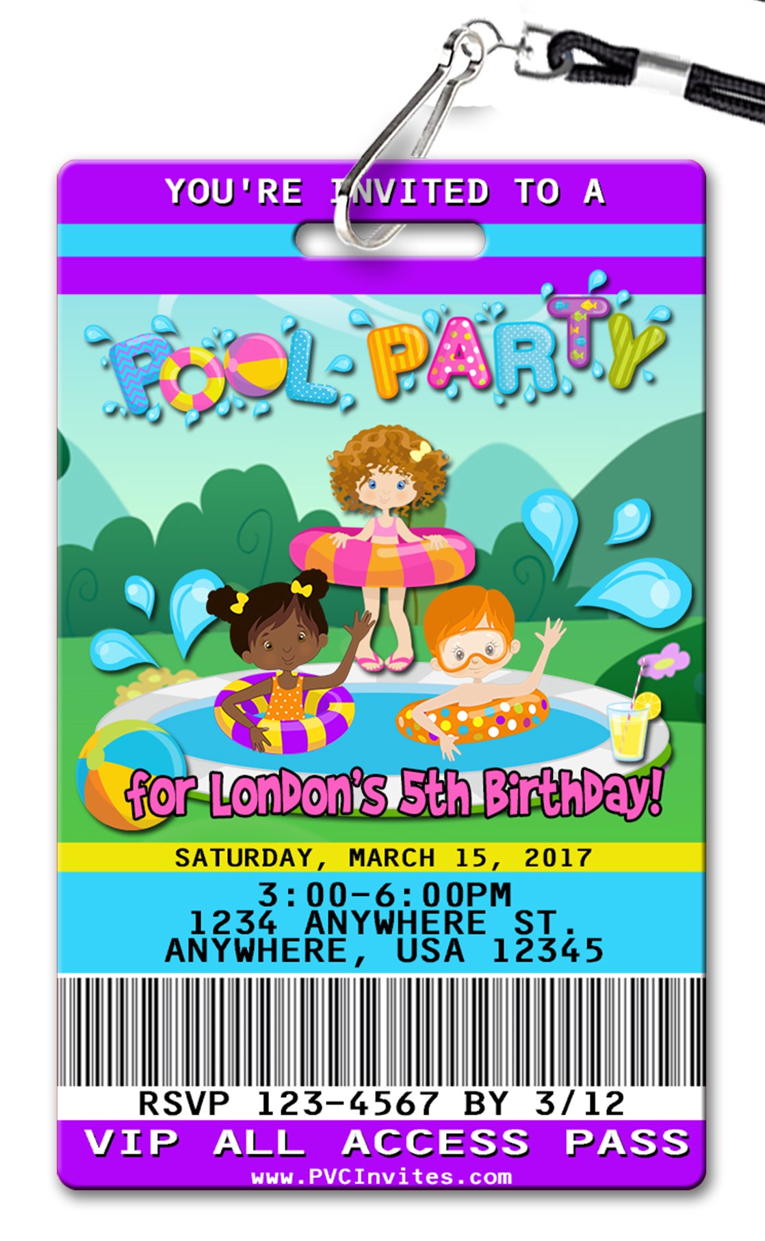 Pool Party Birthday Invitation