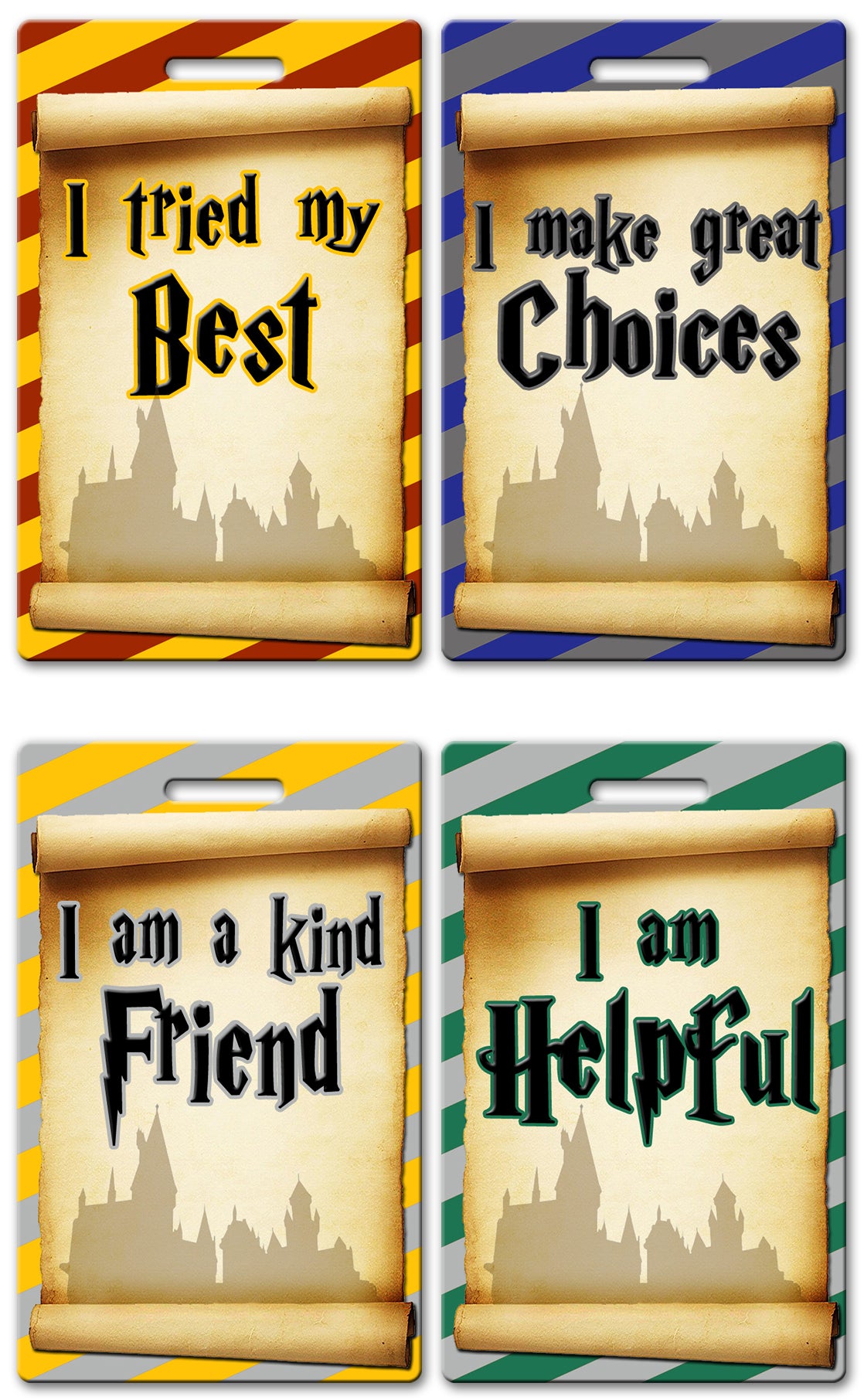 Harry Potter Brag Tags (Set of 8) - PVC Invites - VIP Birthday Invitations harry-potter-brag-tags-set-of-8-pvc-invites-vip-birthday-invitations