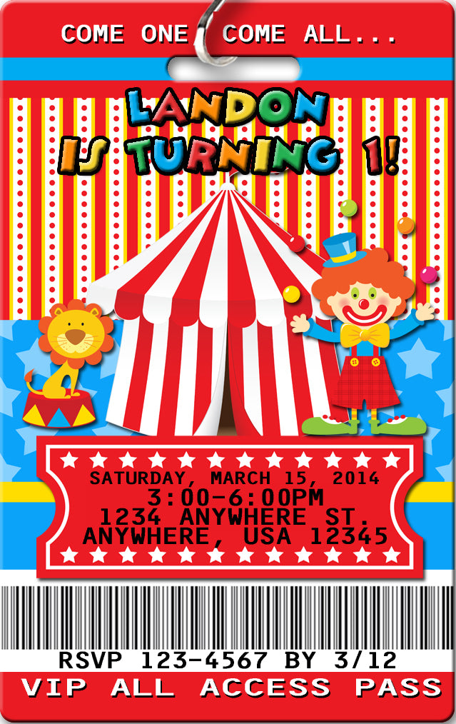Circus Carnival Birthday Invitation