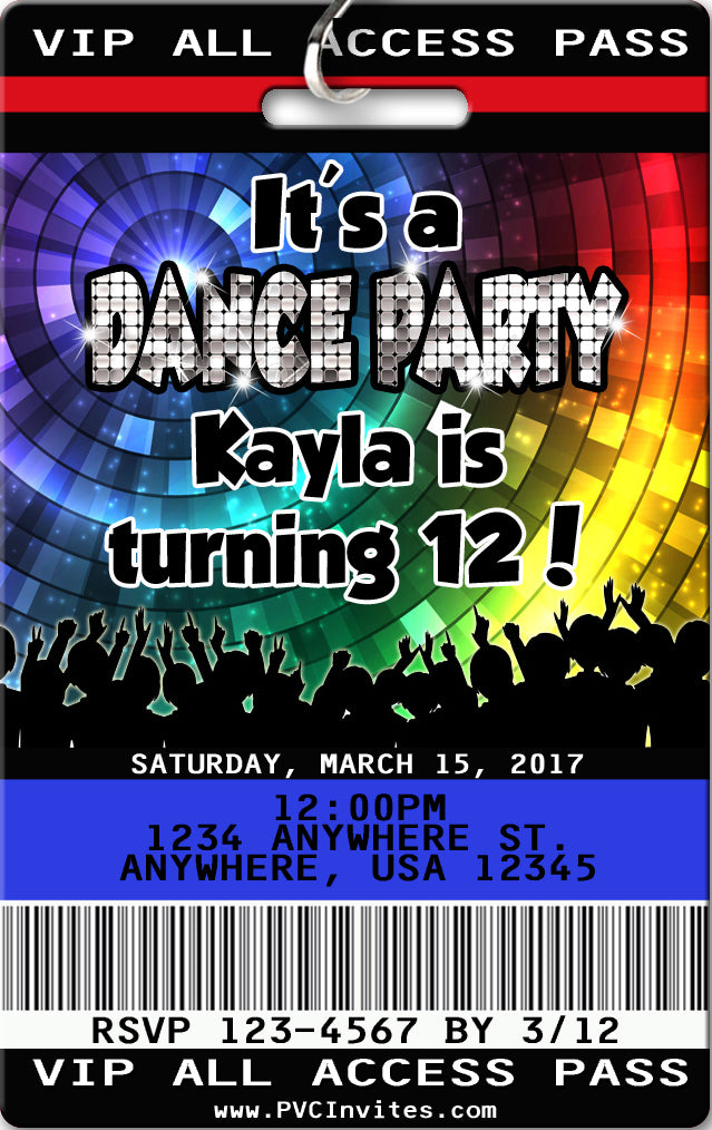 Dance Party Birthday Invitation
