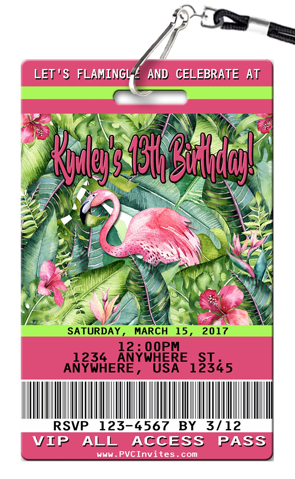 Flamingo Birthday Invitation