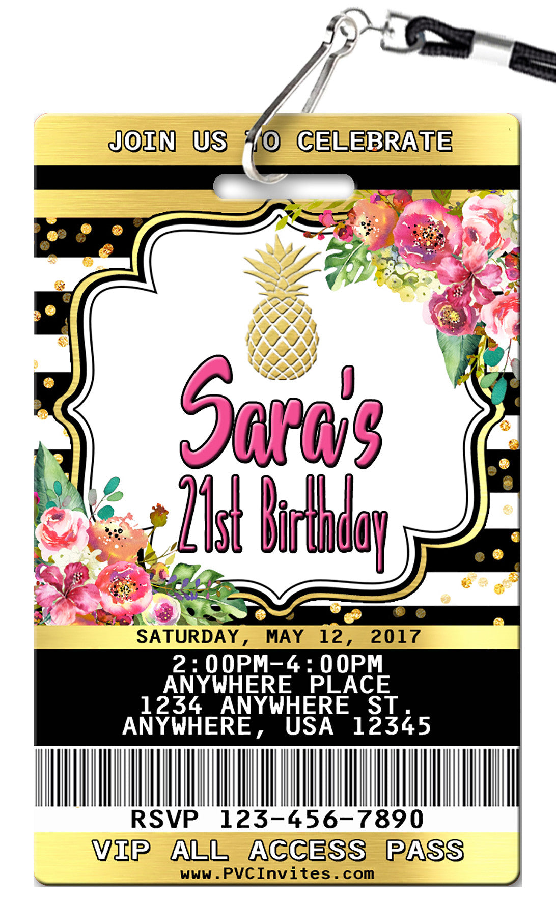 Pineapple Birthday Invitation
