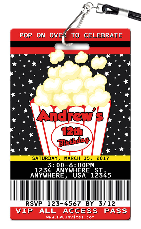 Popcorn Birthday Invitation