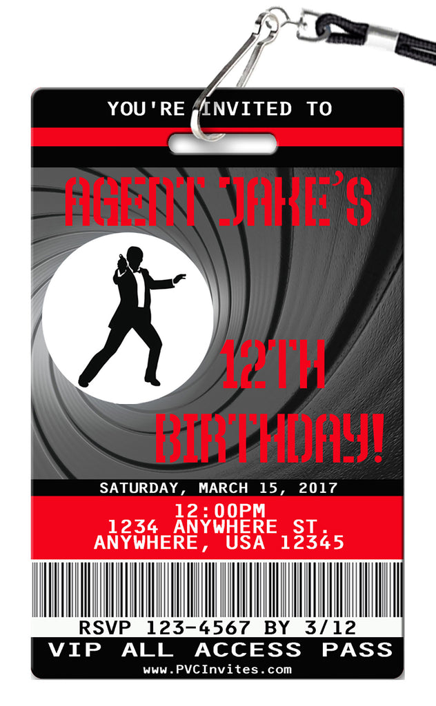 Secret Agent Birthday Invitation