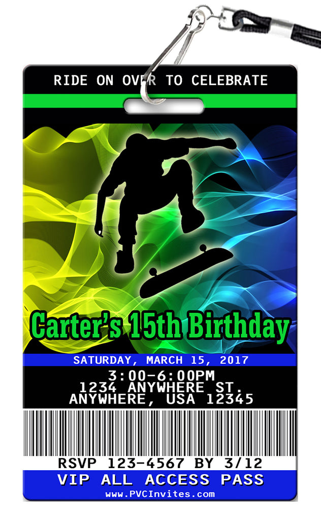 Skateboard Birthday Invitation
