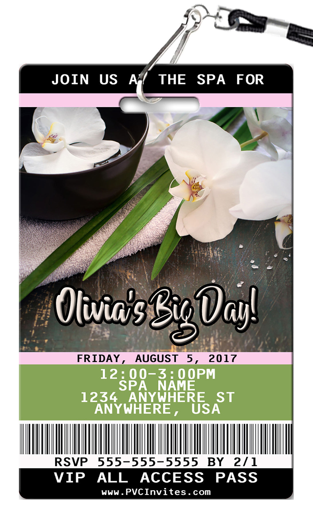 Spa Birthday Invitation