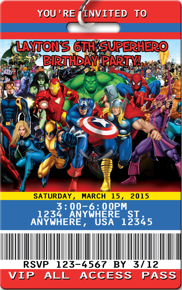 Superhero Birthday Invitation