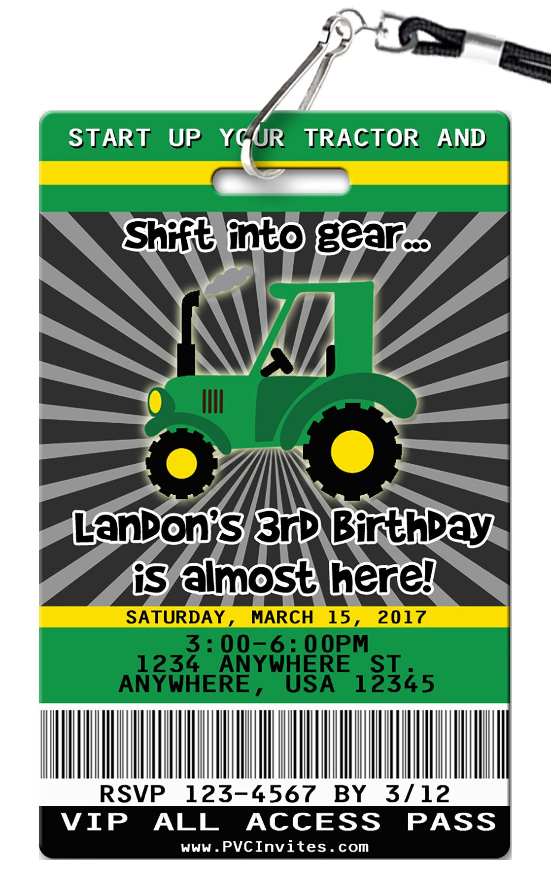 Tractor Birthday Invitation