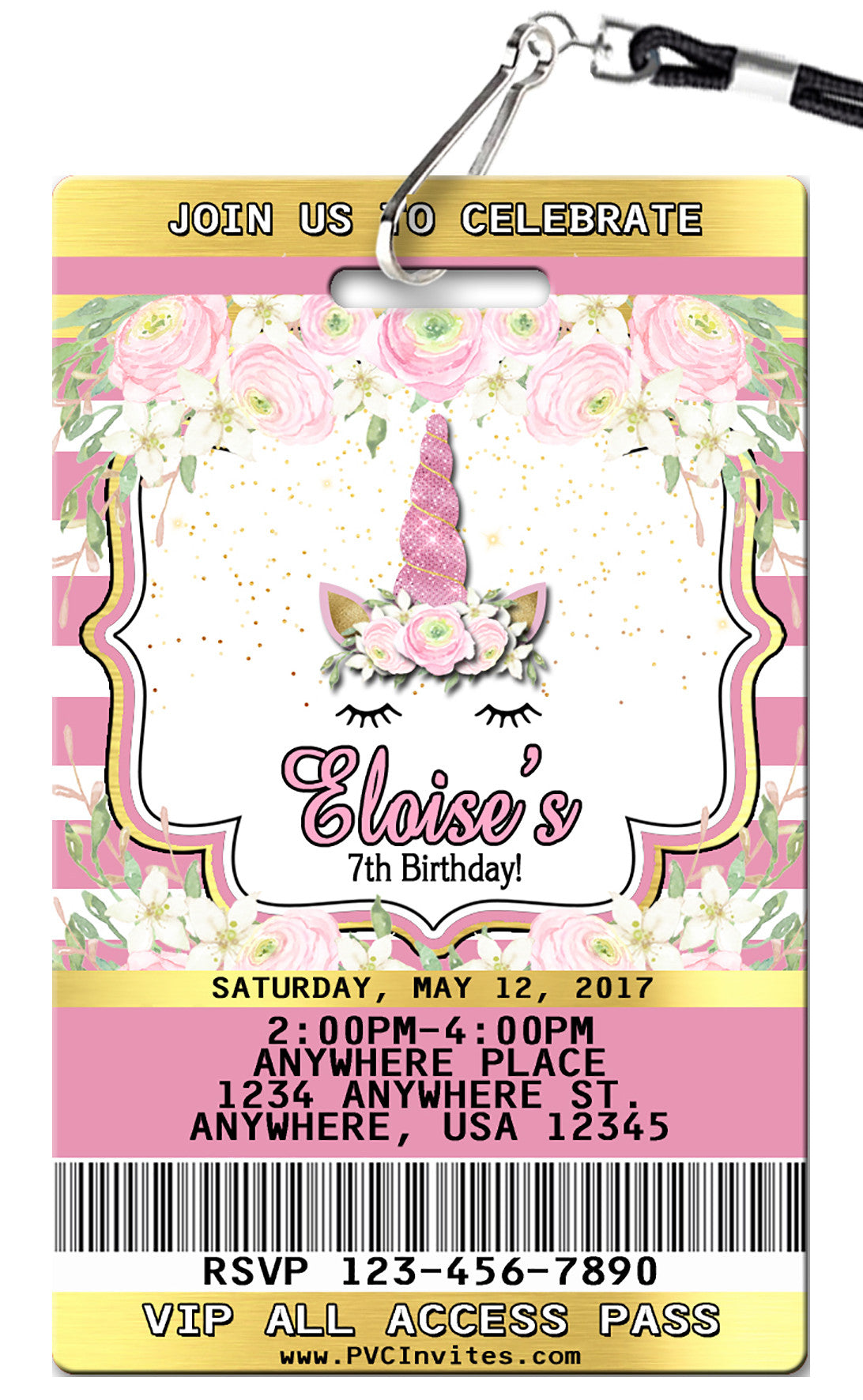 Unicorn Birthday Invitation