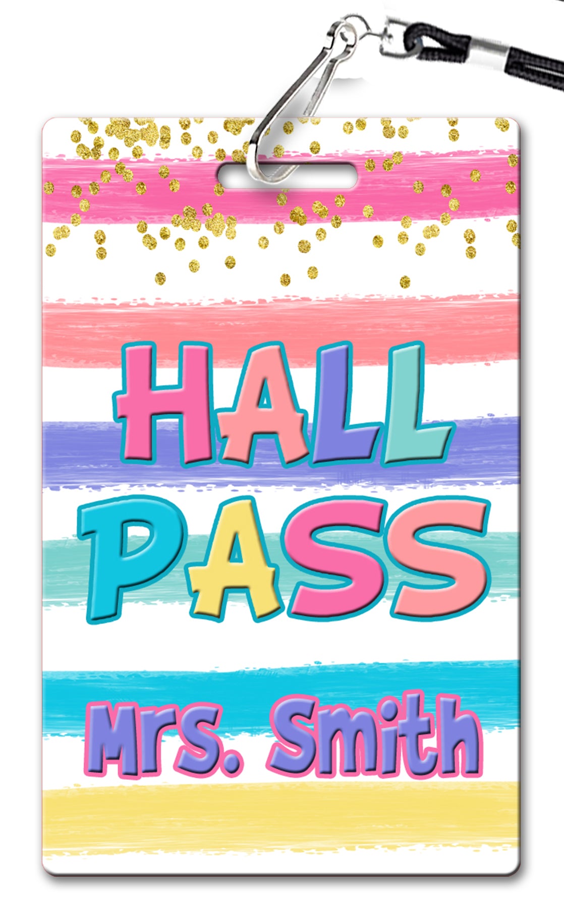 Rainbow Stripes Hall Passes (Set of 10)