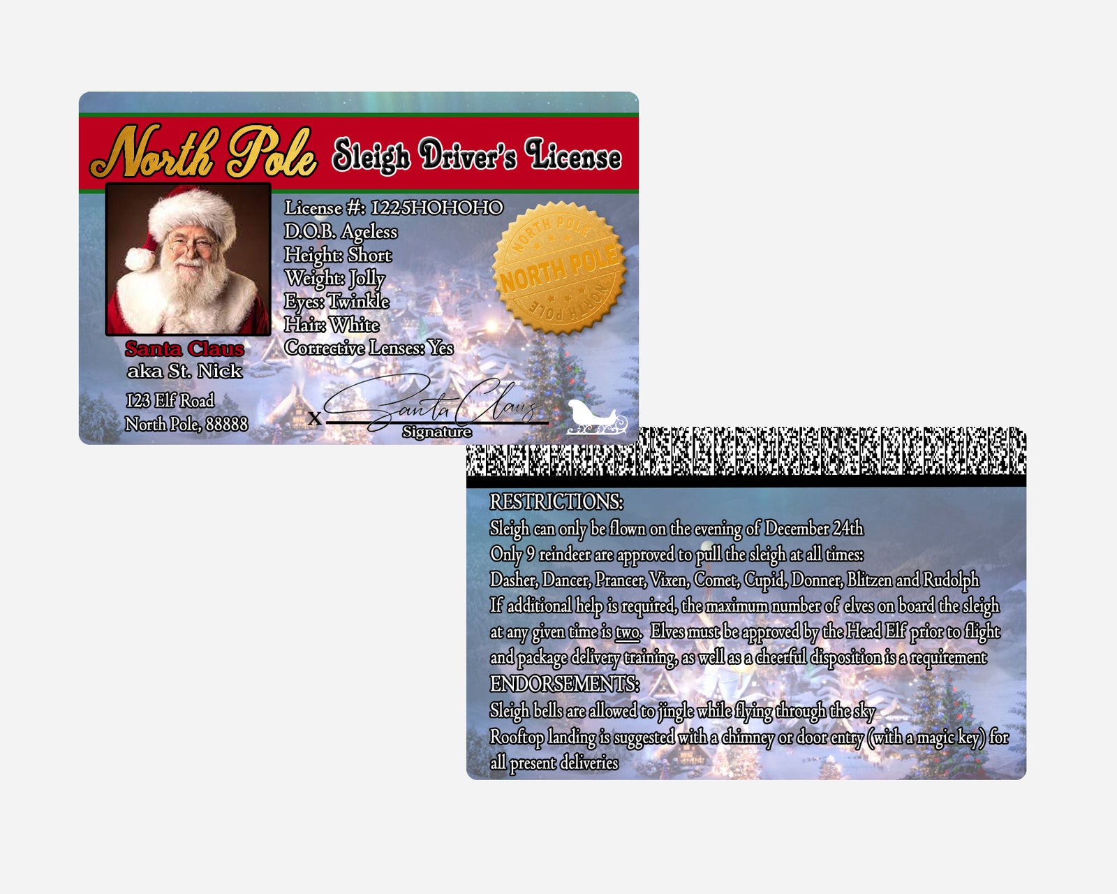 Santa Clause License, Lost Drivers License