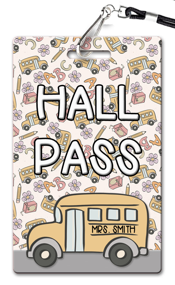 School Bus Hall Passes (Set of 10)