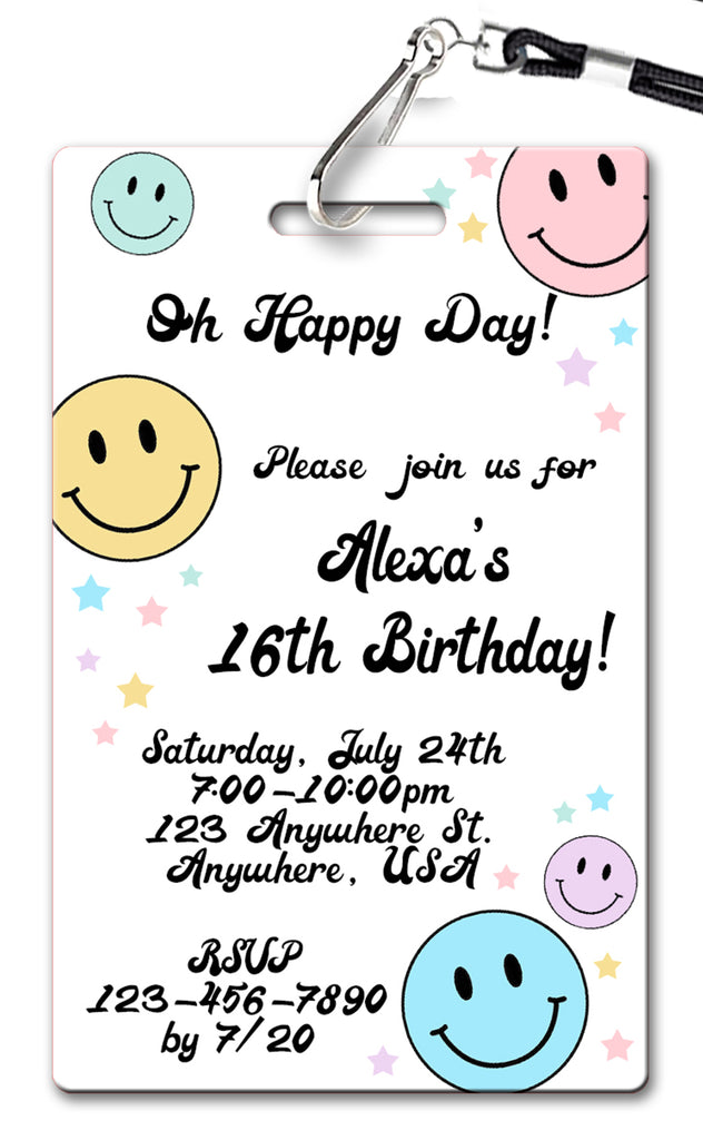 Smiley Face Birthday Invitation