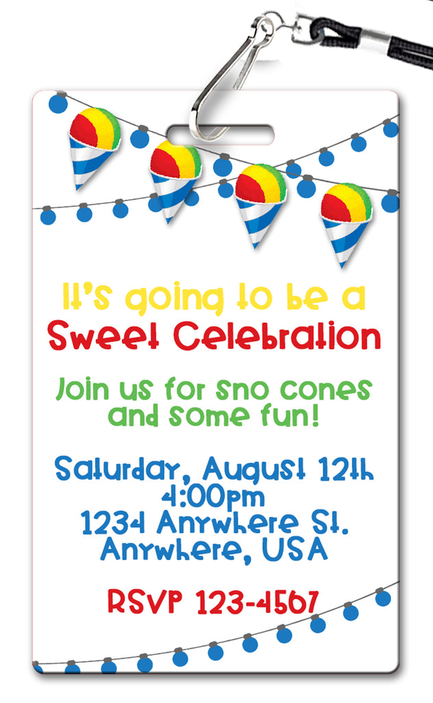 Sno Cone Birthday Invitation
