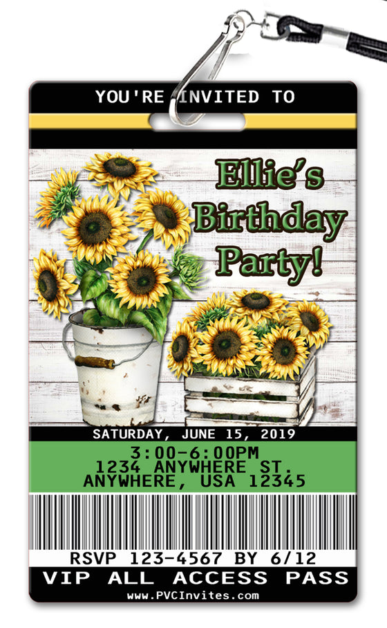 Sunflower Birthday Invitation