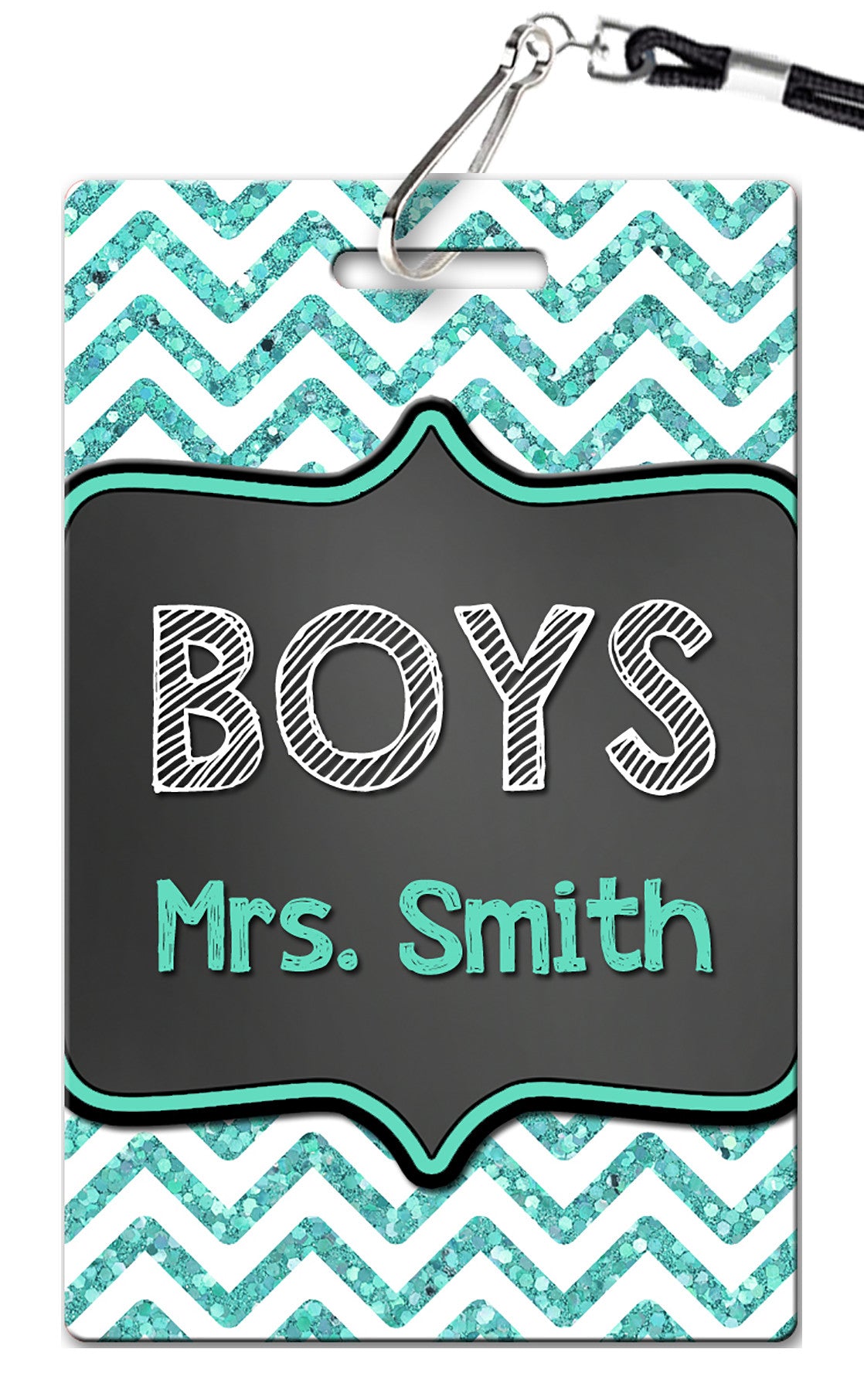 Teal Chevron Hall Passes (Set of 10)