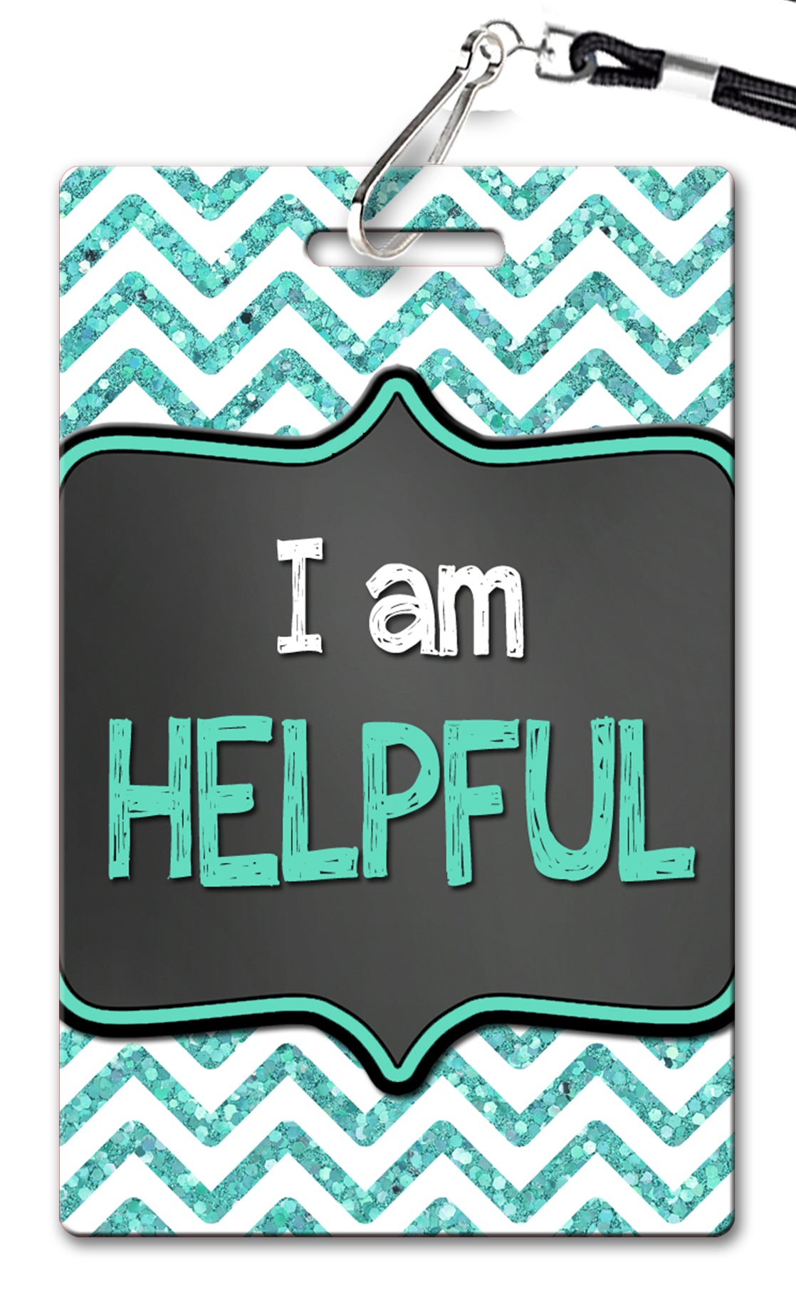 Teal Chevron Theme Brag Tags (Set of 8)