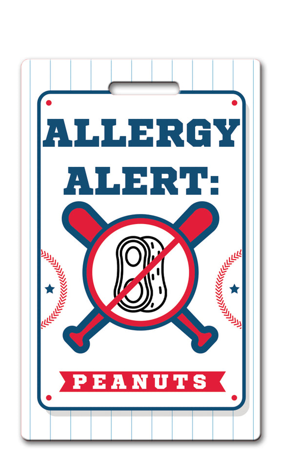 Baseball Backpack Allergy Name Tag