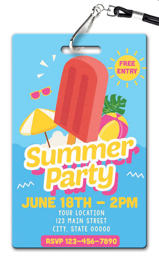 Summer Party Birthday Invitation