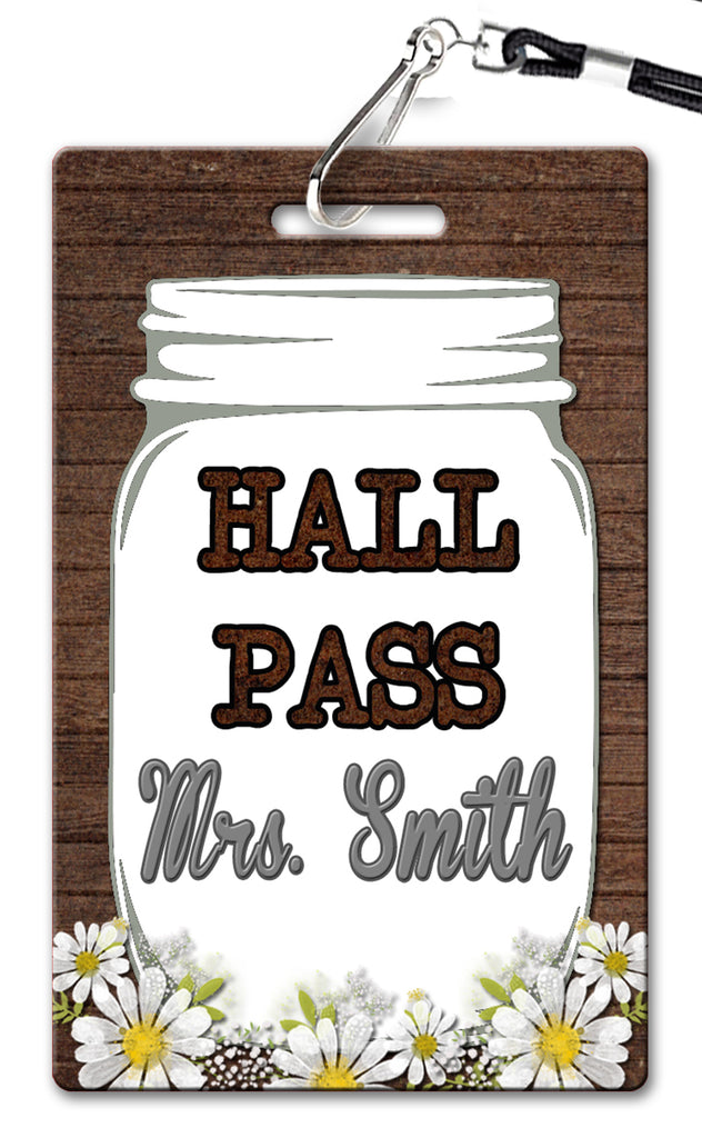 Mason Jar Hall Passes (Set of 10)