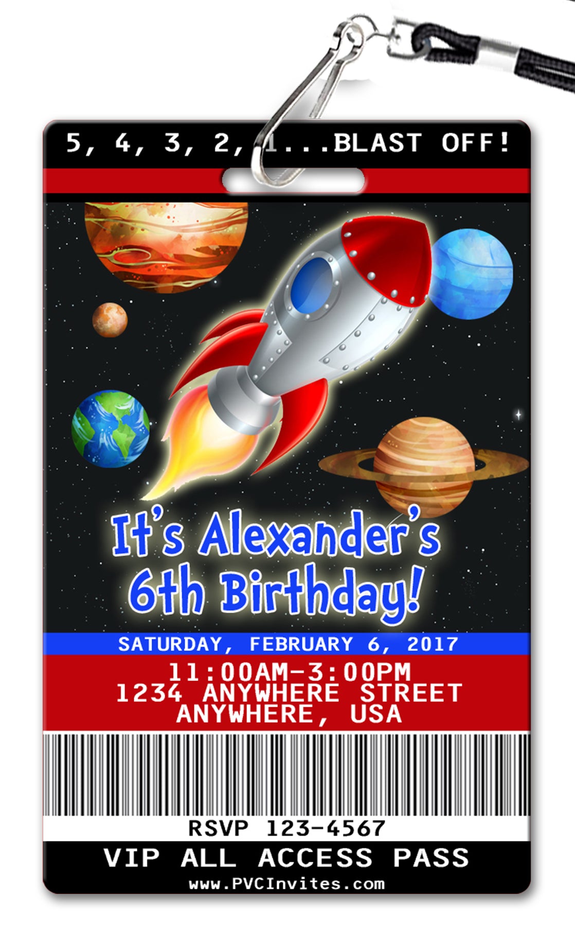 Blast Off Birthday Invitation