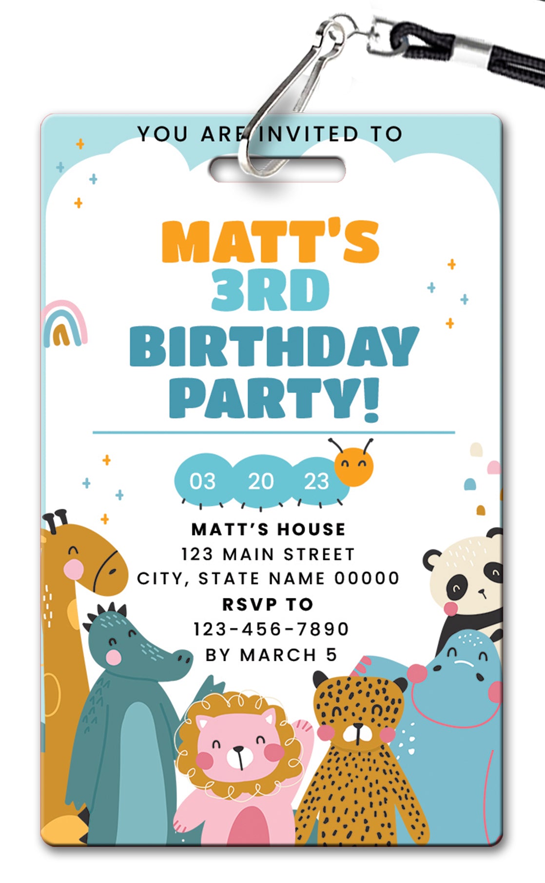 Animal Party Birthday Invitation