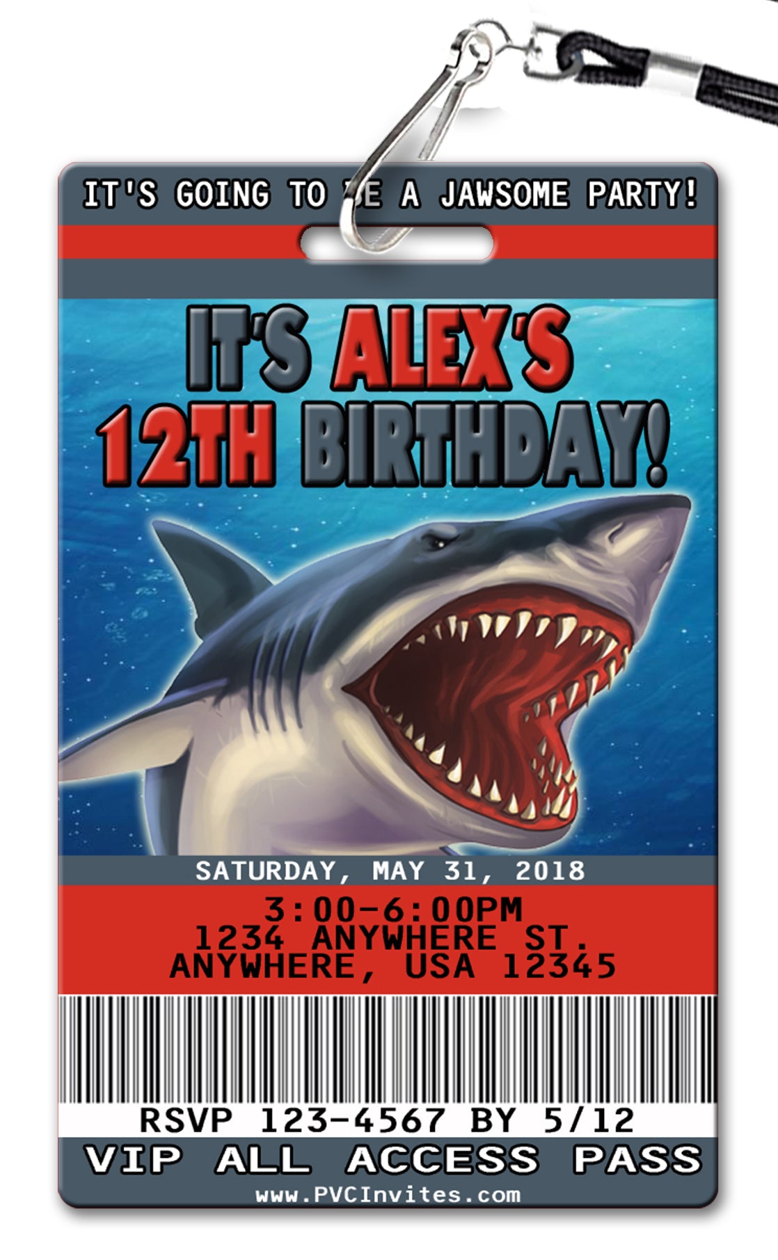 Shark Birthday Invitation