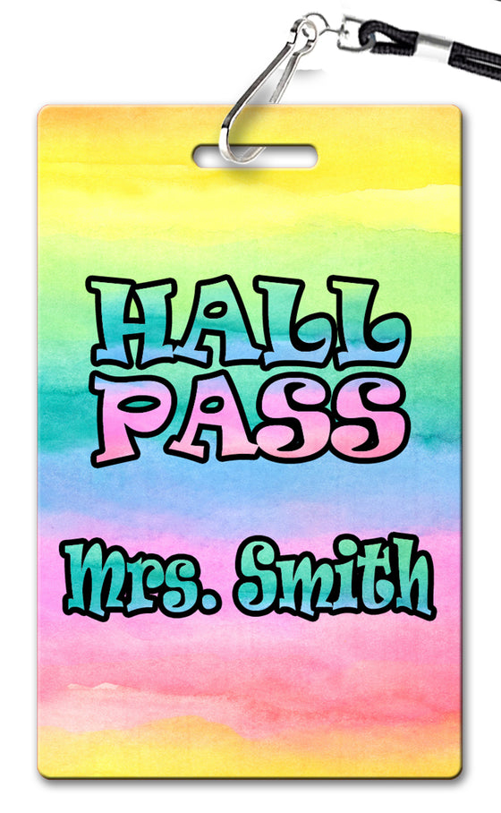 Watercolor Hall Passes (Set of 10)