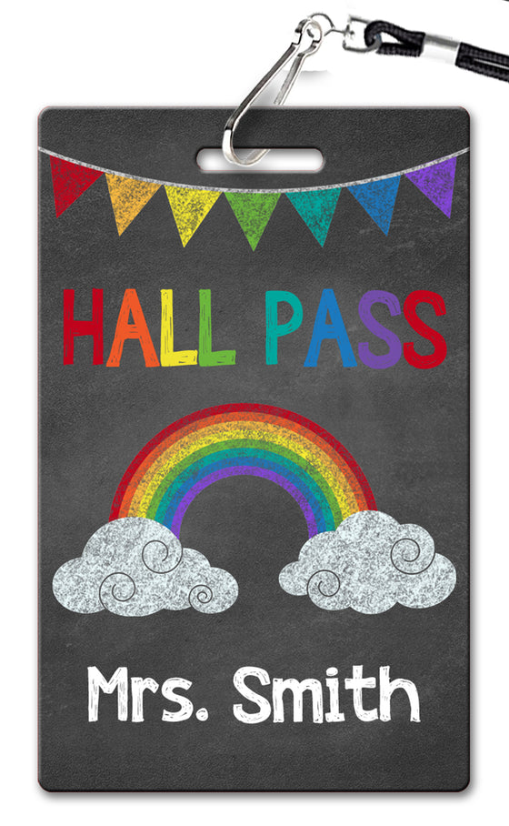 Rainbow Chalkboard Hall Passes (Set of 10)