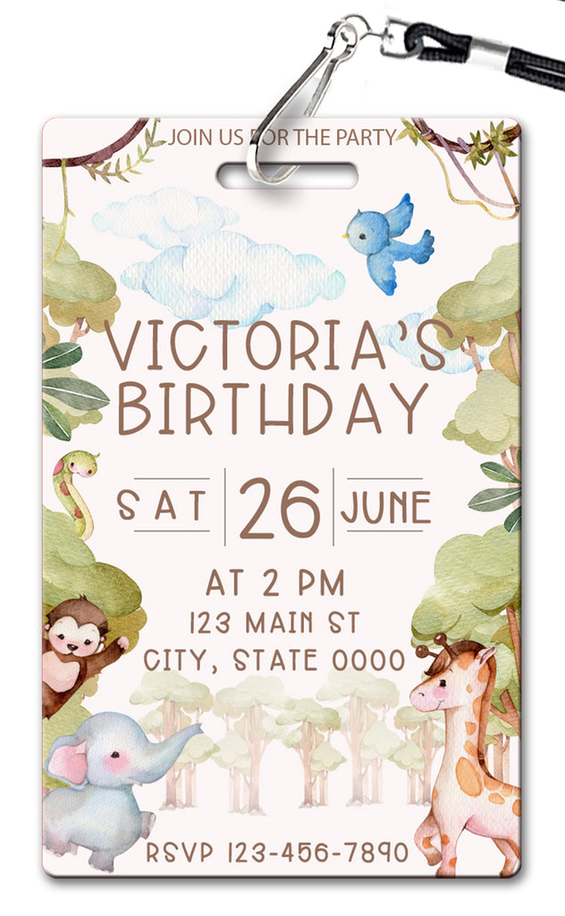 Jungle Watercolor Birthday Invitation