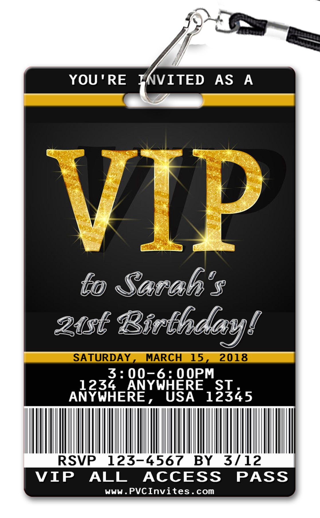 VIP Pass Birthday Invitation