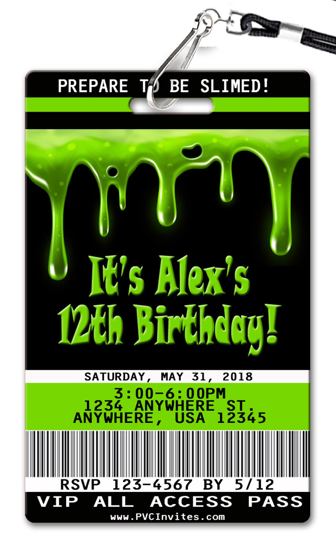 Slime Birthday Invitation