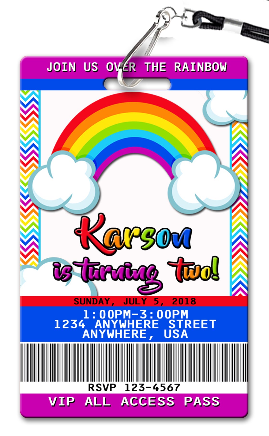Rainbow Birthday Invitation