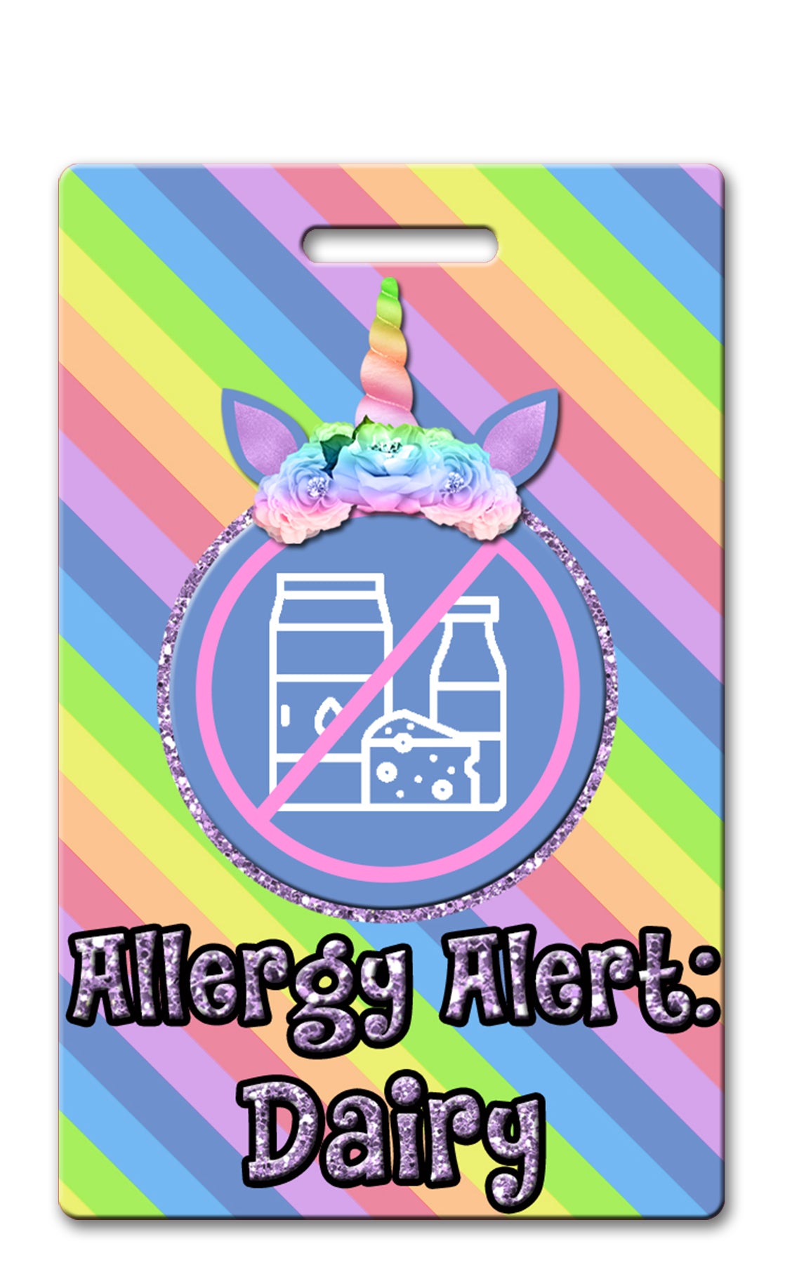 Unicorn Backpack Allergy Name Tag