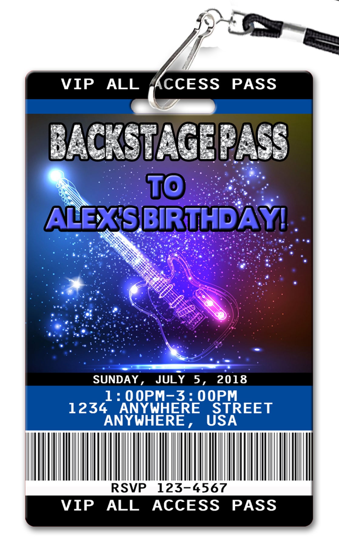 Backstage Pass Birthday Invitation