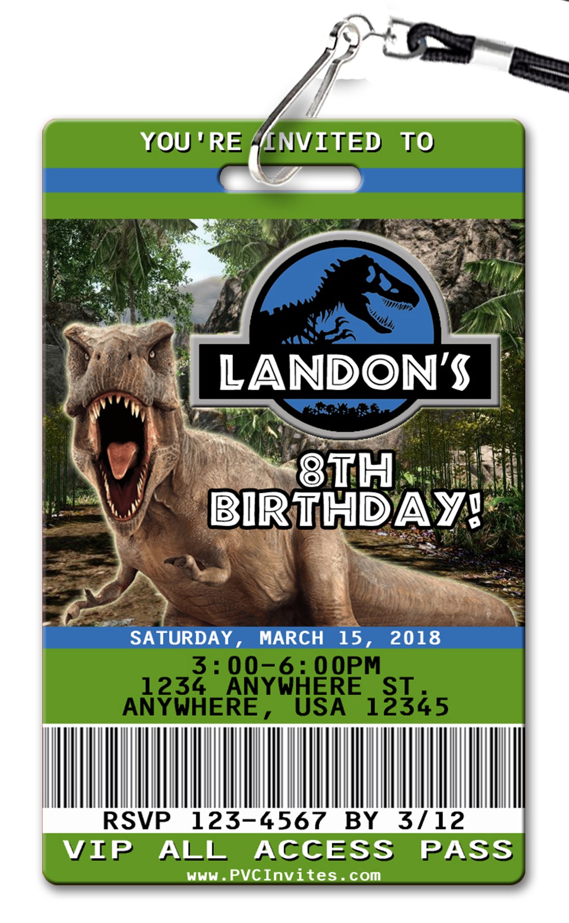 Jurassic World Birthday Invitation