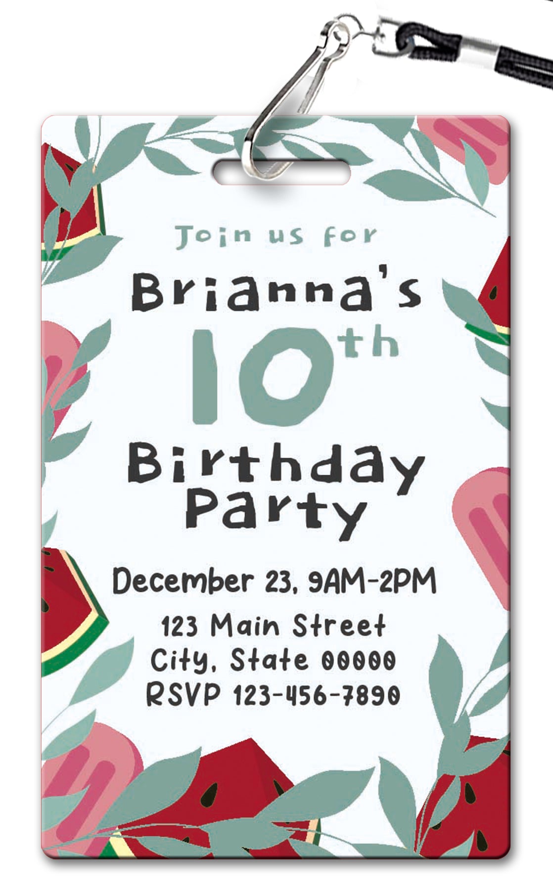 Watermelon Birthday Invitations - PVC Invites - VIP Birthday Invitations watermelon-birthday-invitations-pvc-invites-vip-birthday-invitations