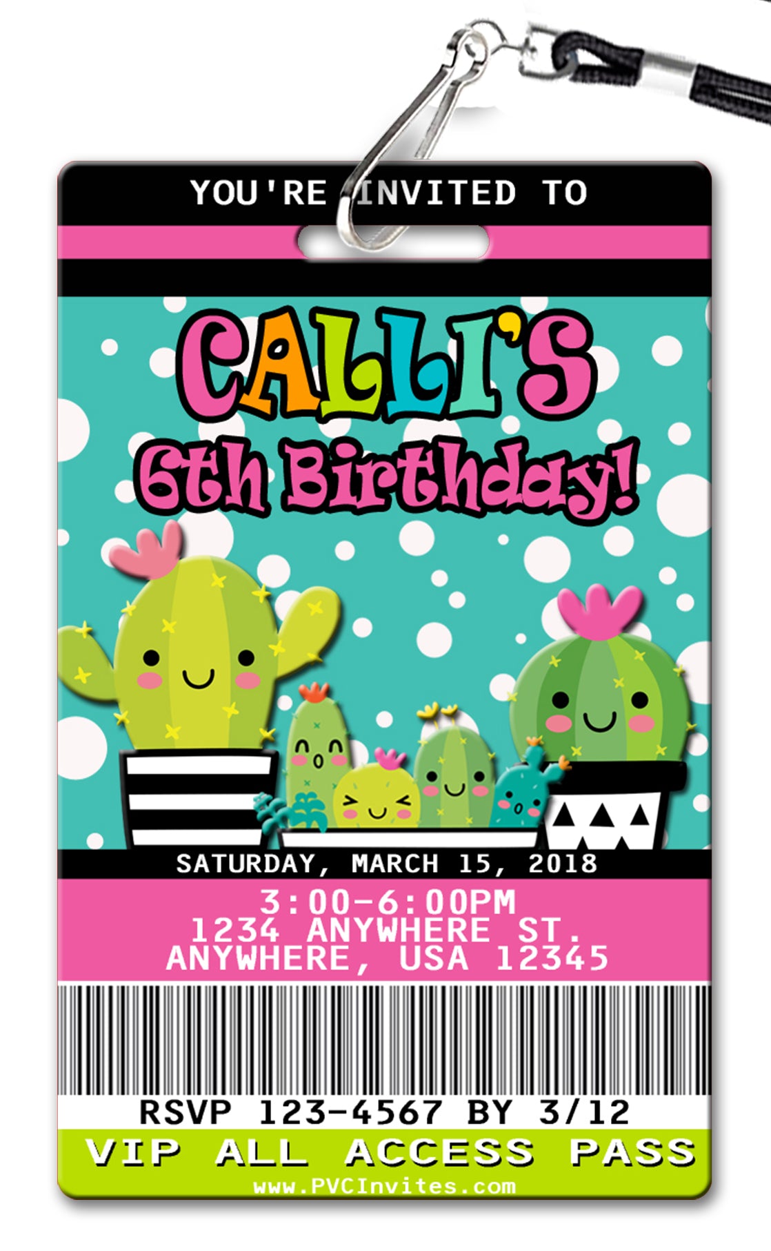 Cactus Birthday Invitation