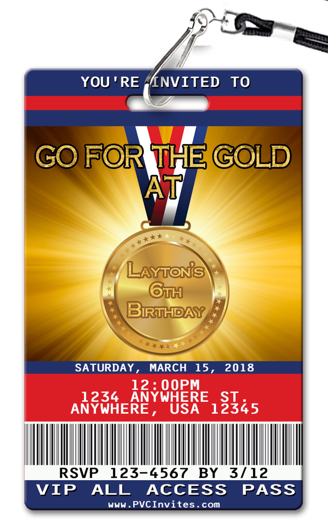 Olympics Birthday Invitation