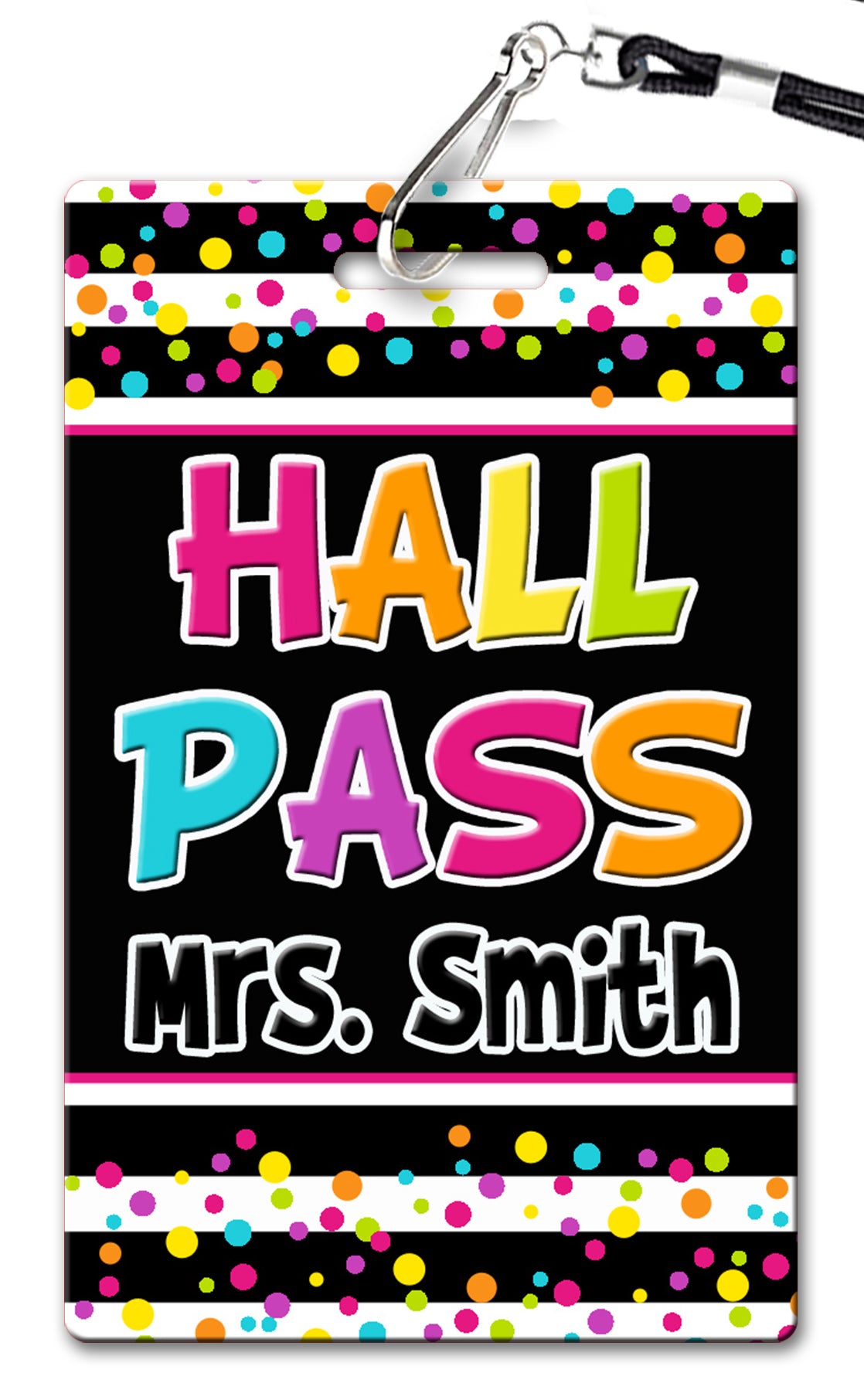 Neon Dots Hall Passes (Set of 10)