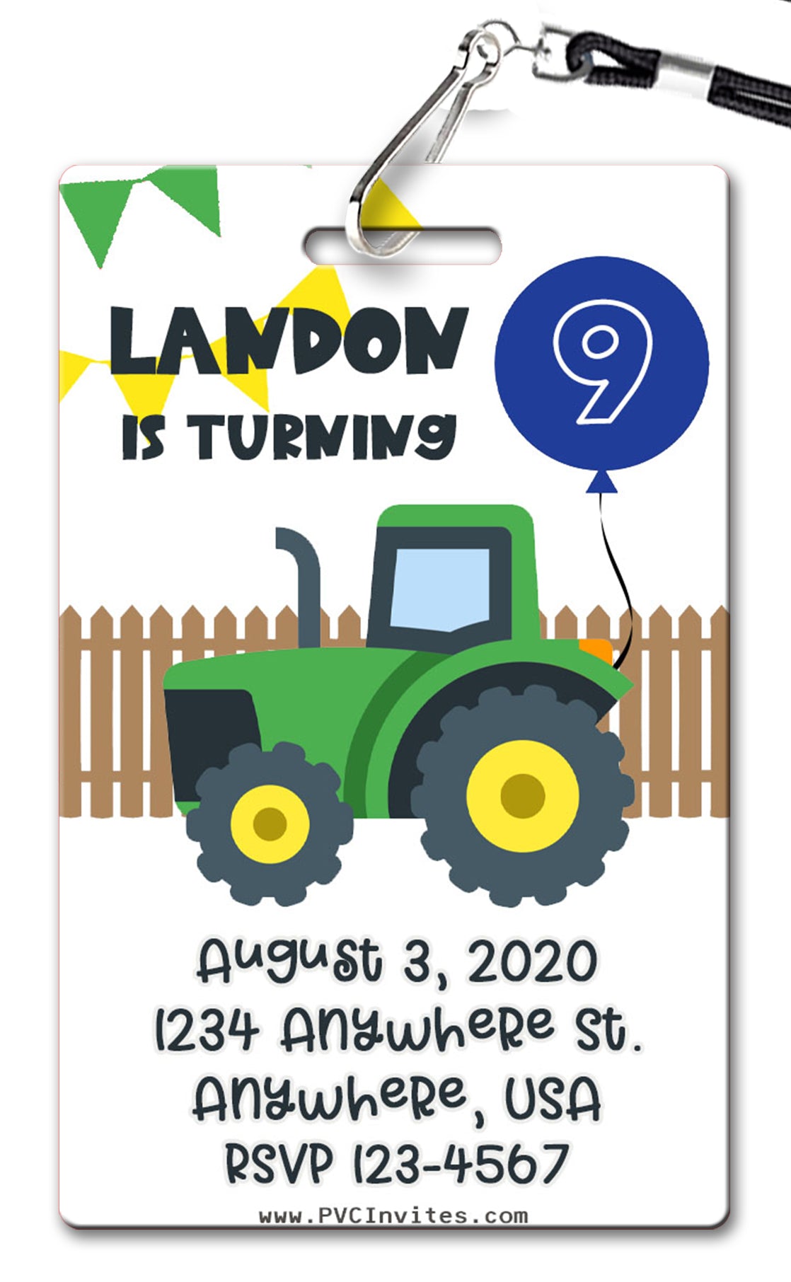 Tractor Birthday Invitation