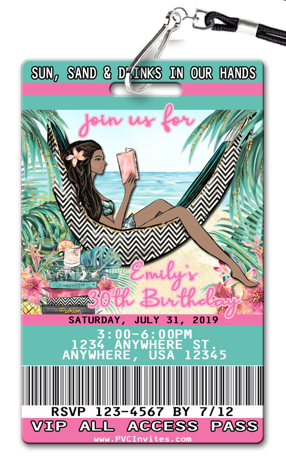 Tropical Getaway Birthday Invitation