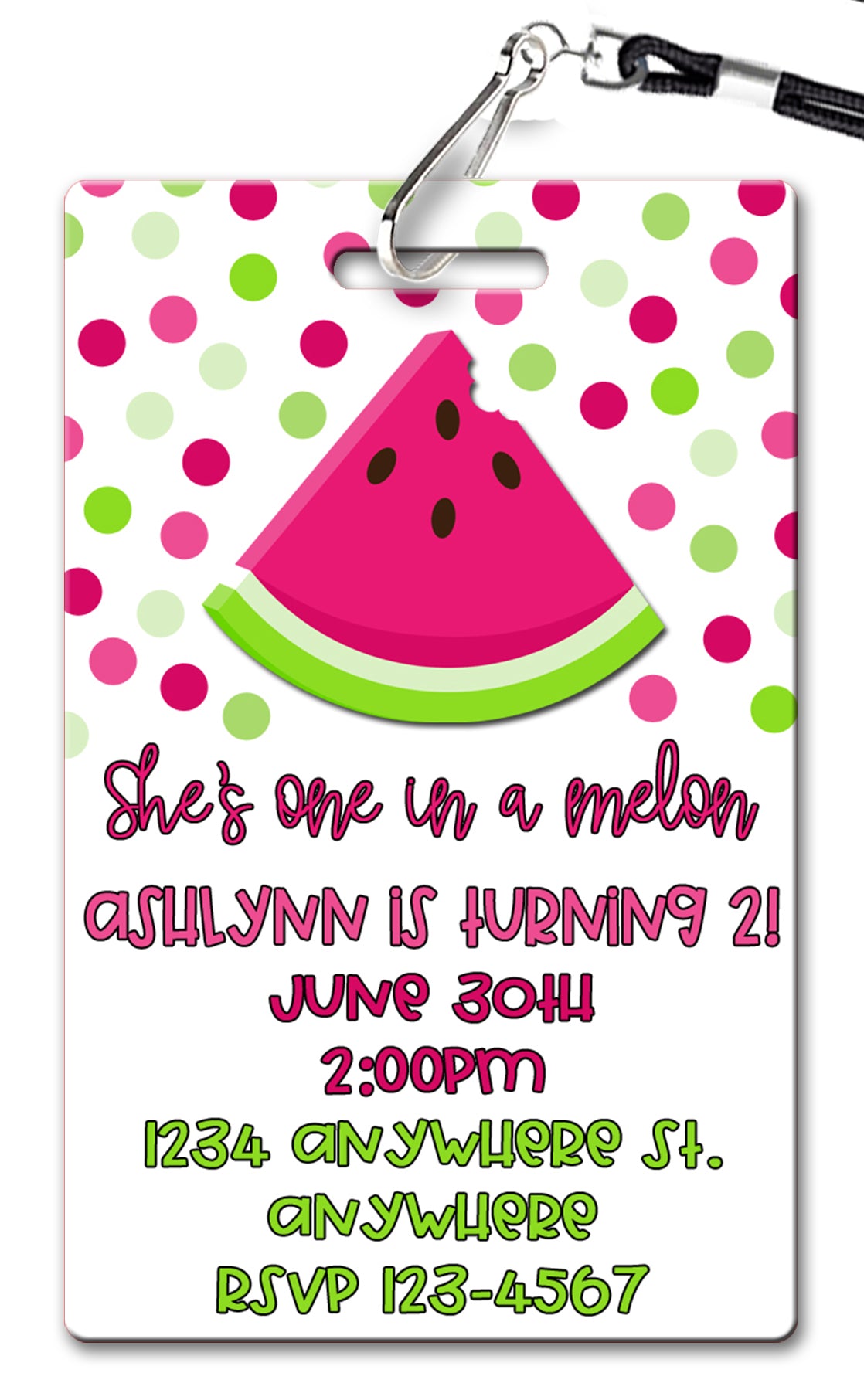 Watermelon Birthday Invitation