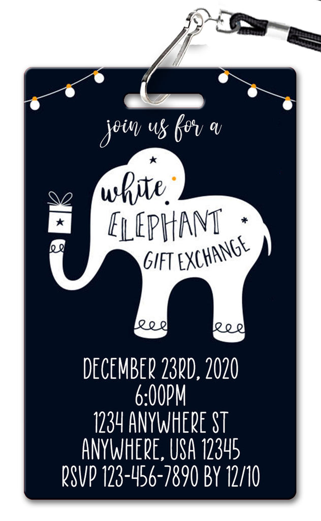 White Elephant Party Invitation