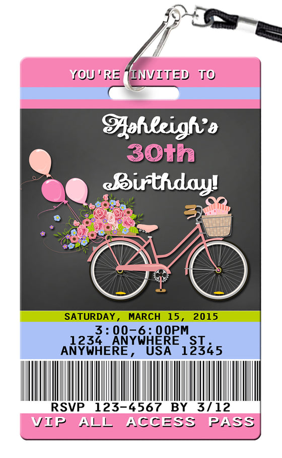 Bicycle Birthday Invitation