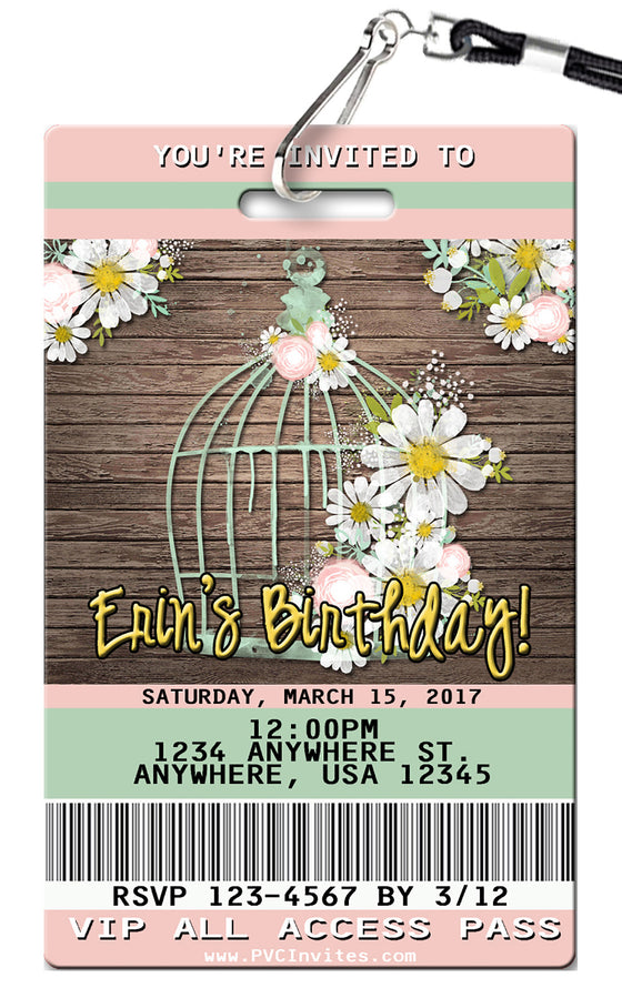Birdcage Birthday Invitation